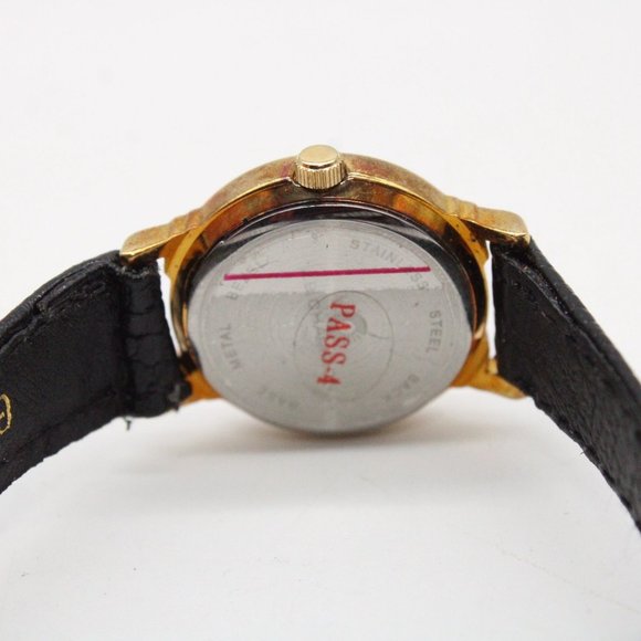 J.B Champion Watch Womens Gold Tone Stainless Steel Real Leather Band Gold Dial - Picture 8 of 8